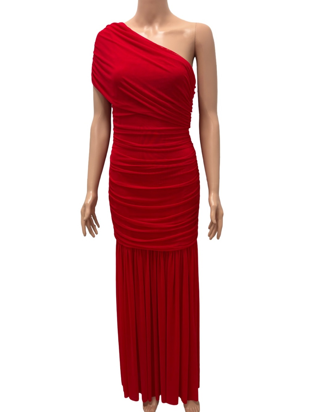 LAGSHIAN Elegant Formal Long Dress One Shoulder Sleeveless Ruched, size M - Picture 4 of 6